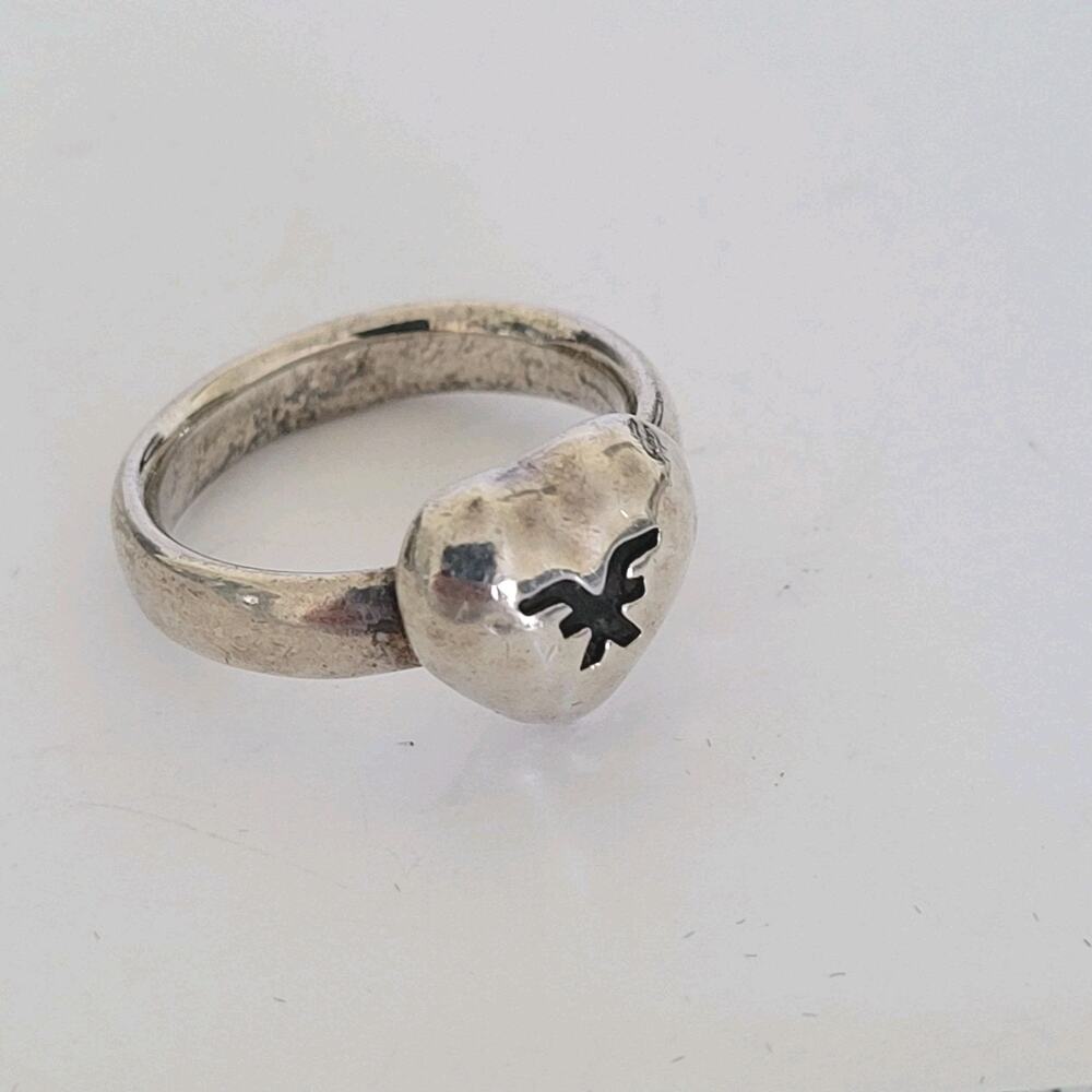 Unbranded Puffy Heart Ring Sterling Silver‎ 925 Size US 8 8grams